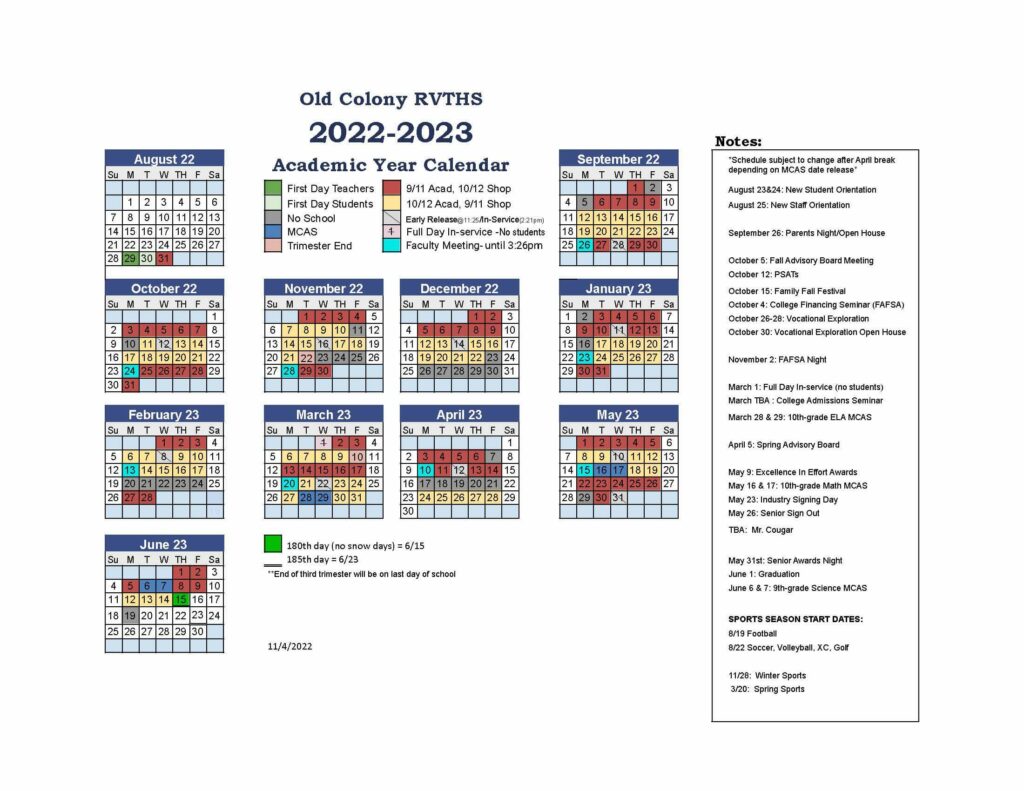 Fiscal year 2023 Calendar